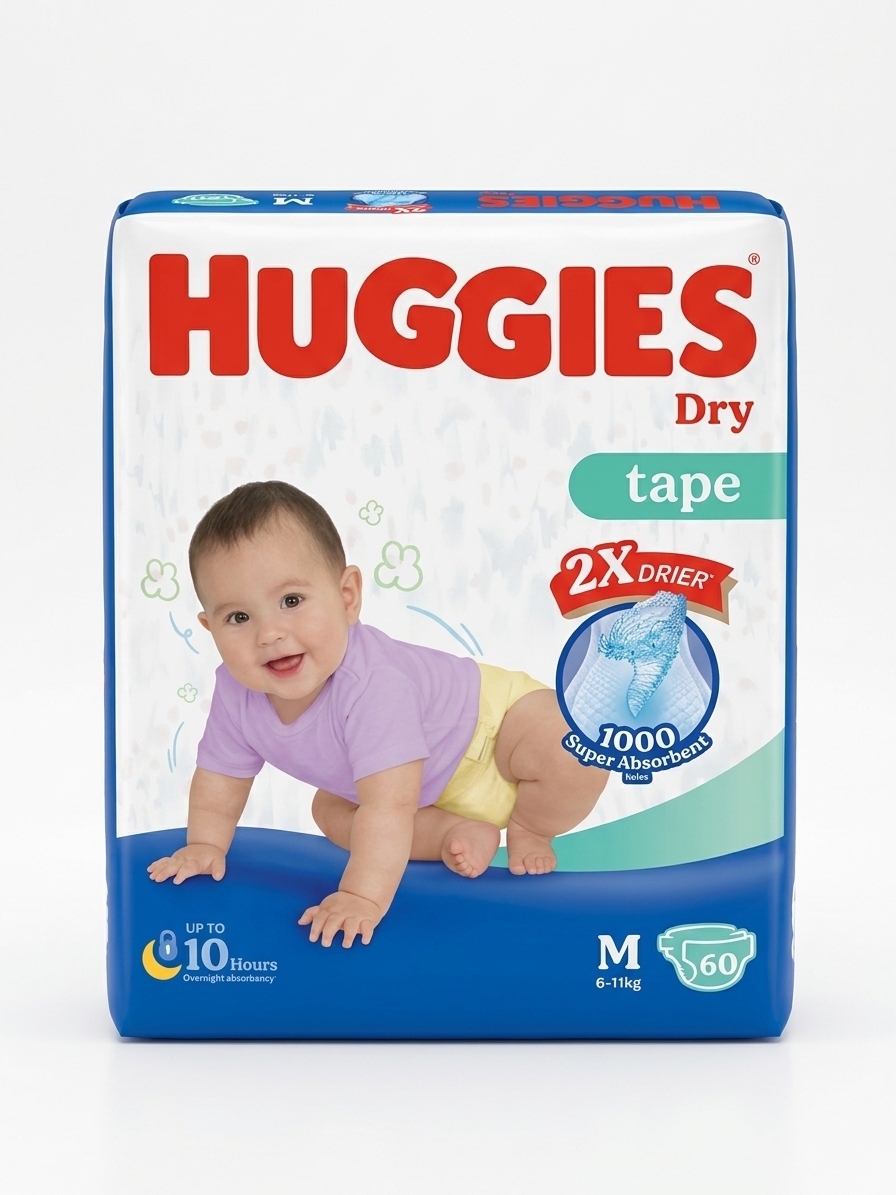 Huggies Premium Baby Diaper Belt M 60 pcs (5-11kg)