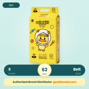 Genkikun Premium Baby Diaper Belt S 62pcs (4-8kg)