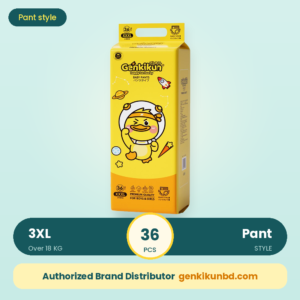 Genkikun Premium Baby Diaper Pant 3XL 36pcs (Over 18 kg)
