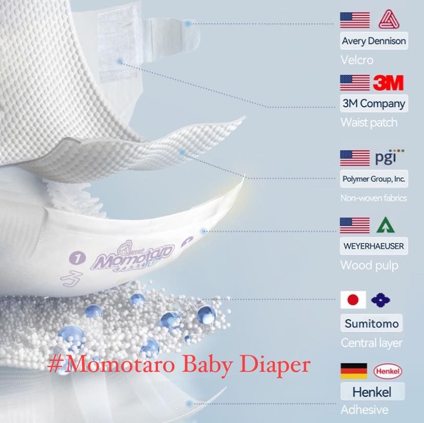 Momotaro Premium Baby Diaper Belt S (4-8kg) - Image 3